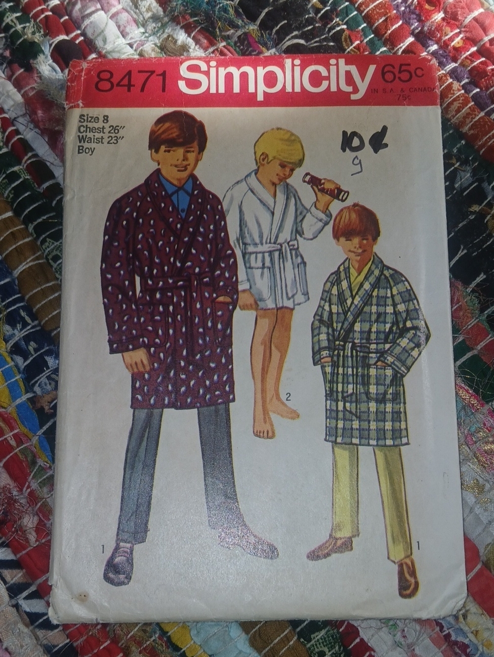 1969 Simplicity Uncut Pattern For Boys' Robe Size 8